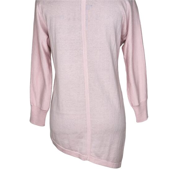 Cullen Silk Cashmere Pastel Pink Asymmetrical Hem Sweater XSmall - Picture 6 of 8